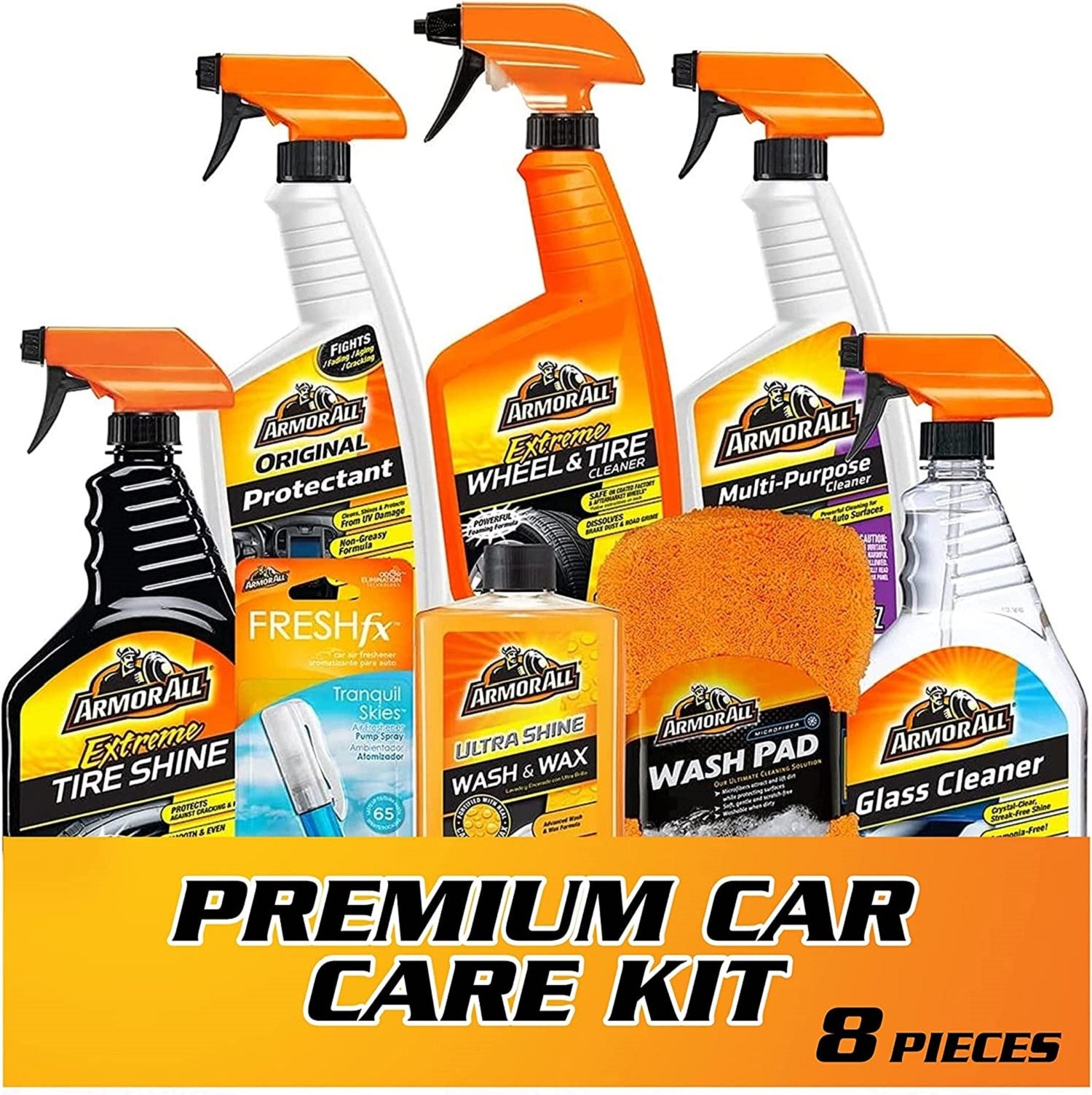 Armor All Car Wash and Car Interior Cleaner Kit, Quick Clean Kit (6pc)
