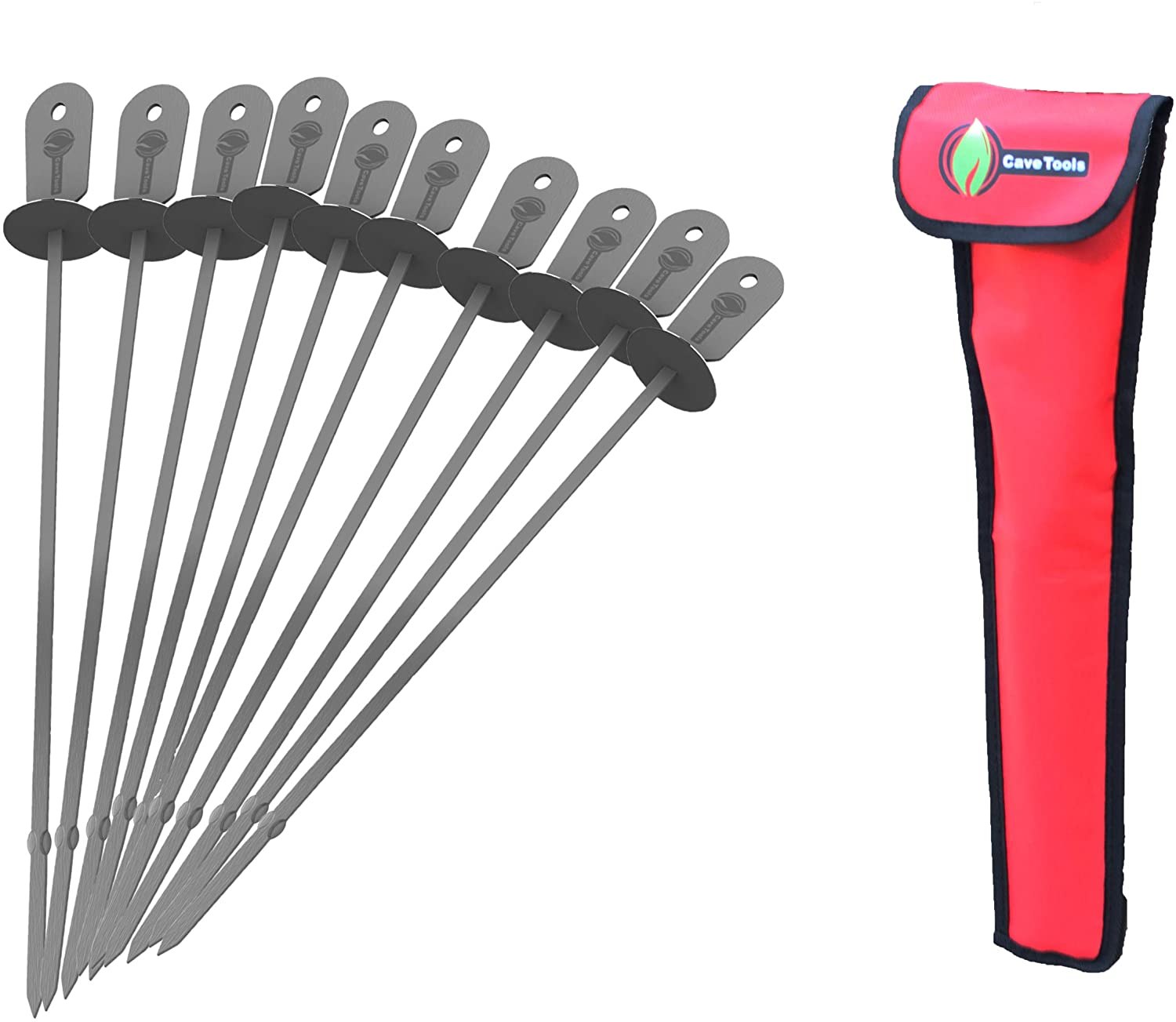 Cave Tools 10 Pack of 12-inch Stainless Steel Skewers