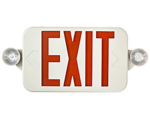 Ciata Red LED Exit Sign and Emergency Light Combo