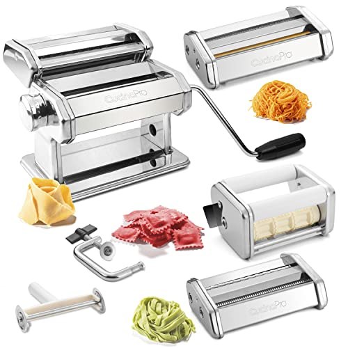 Shule Electric Ravioli Pasta Maker with Motor Automatic Pasta Machine with  Hand Crank and Multifunctional Rollers