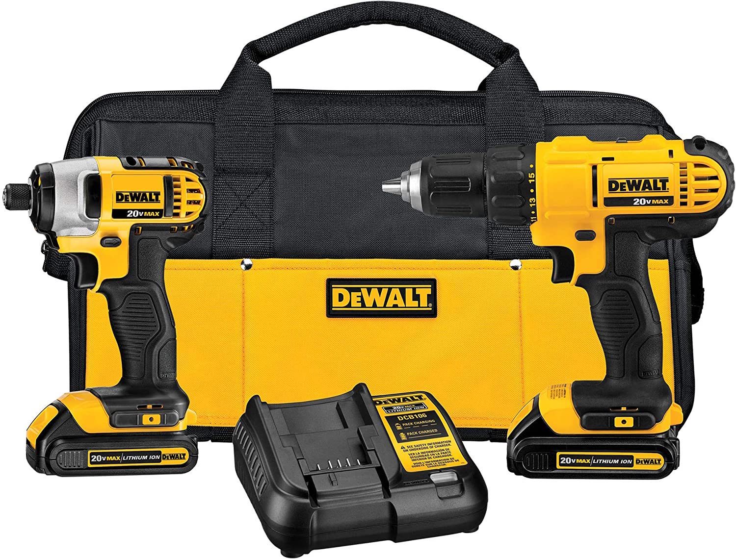 WorkPro 20V Cordless Drill Combo Kit, Drill Driver and Impact Driver