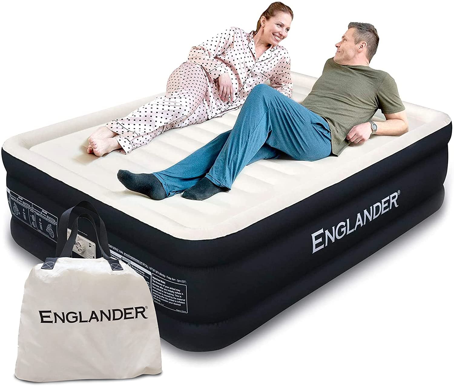 Englander Queen Size Air Mattress w/ Built-In Pump