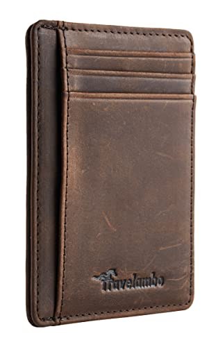 Travelambo Front Pocket Minimalist Leather Slim Wallet