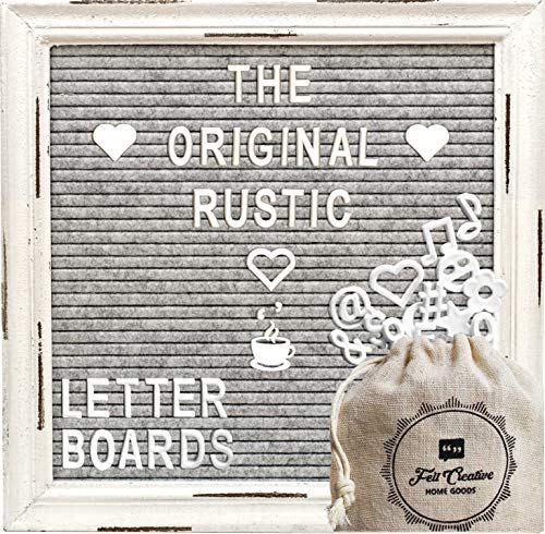 Wood and Felt with 170 White Letters and Numbers, Ewtshop Lettering Board 