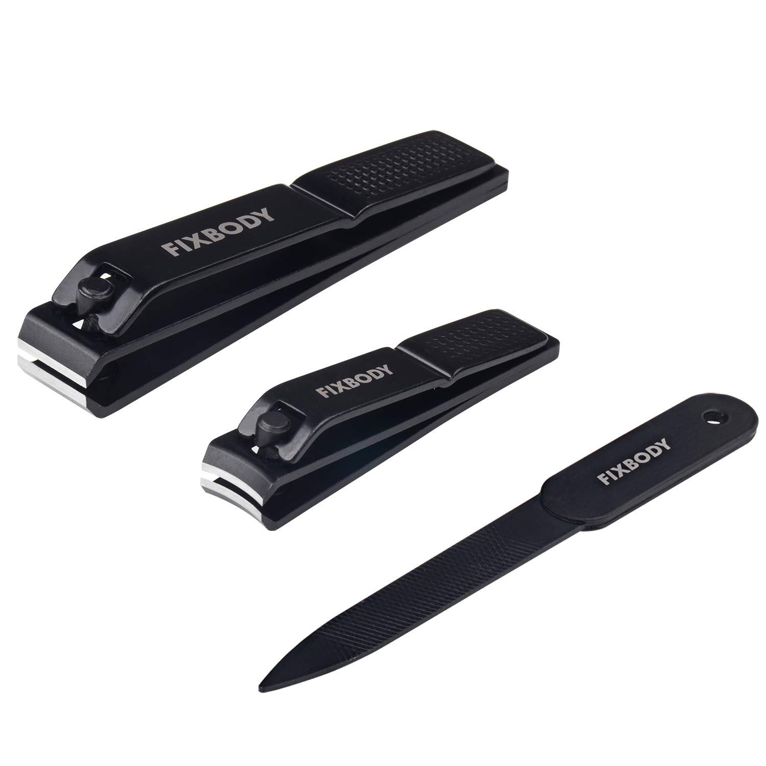 FIXBODY Nail Clipper Set - Black Stainless Steel