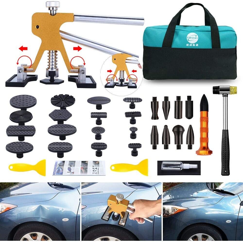 Fly5D Paintless Dent Removal Kit, Car Dent Puller Kit with New Leveling  Hammer and Long T