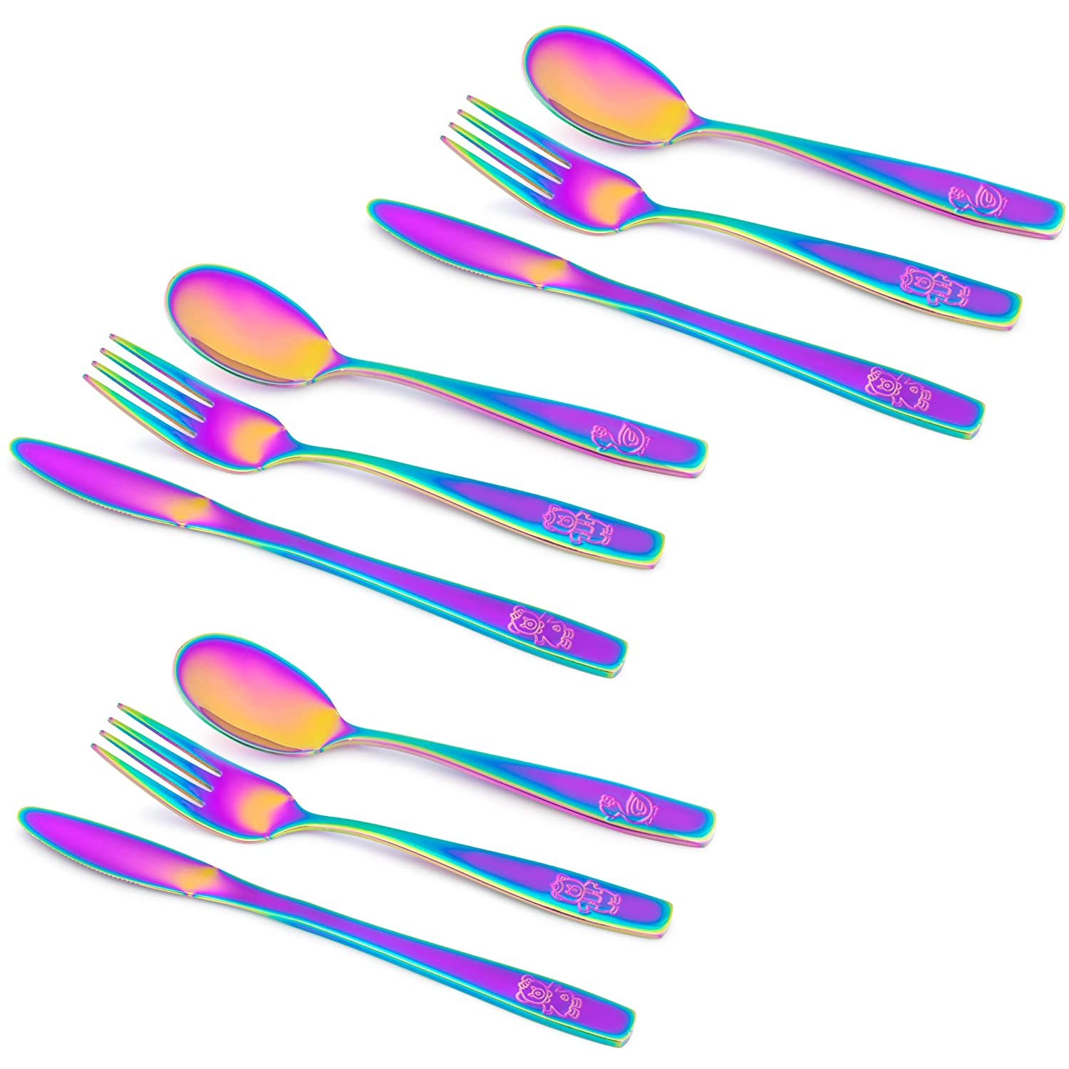 Glossy End 9-Piece Stainless Steel Rainbow Set