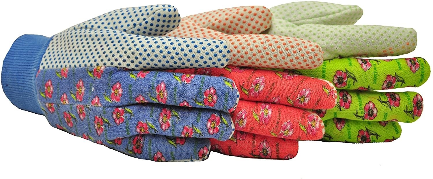 G&amp;F Products Women's Soft Jersey Garden Gloves, 3-Pack