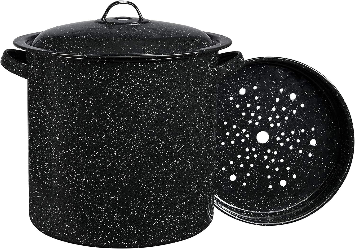 CONCORD Stainless Steel Stock Pot w/Steamer Basket. Cookware great for  boiling and steaming (80 Quart)