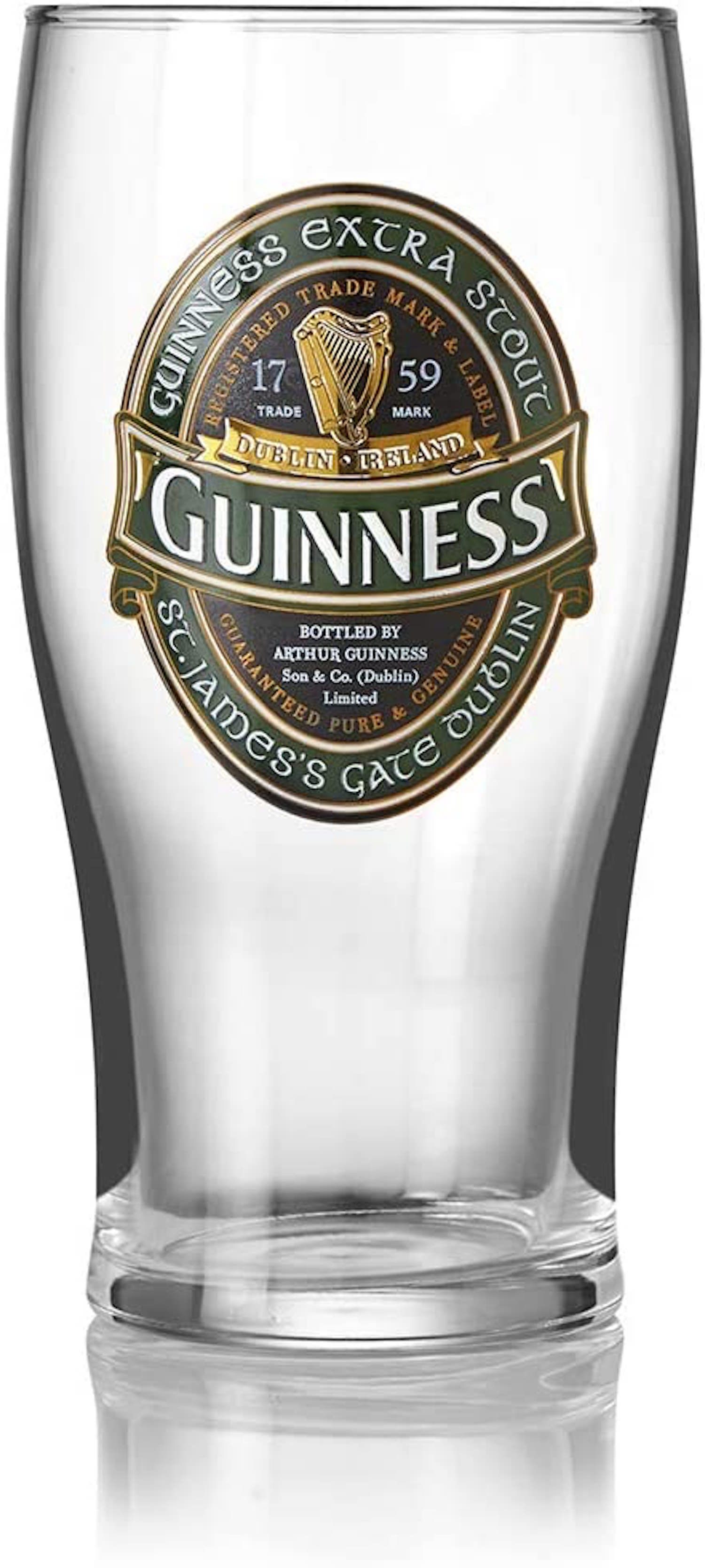 Guinness Set of 2 Embossed 20oz Pint Glasses in Gift Packaging