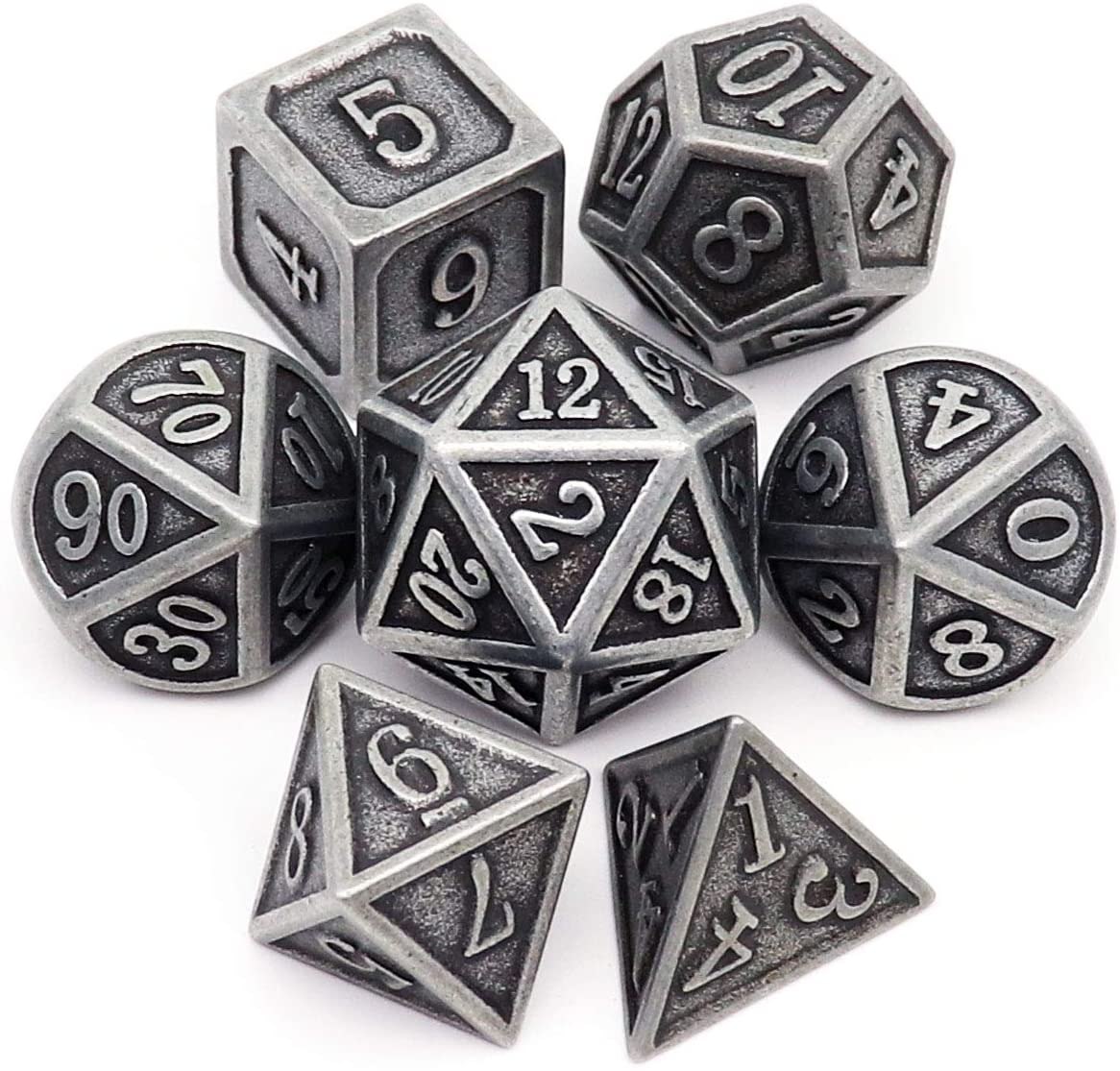 Haxtec Antique Iron D&amp;D Metal Dice Set