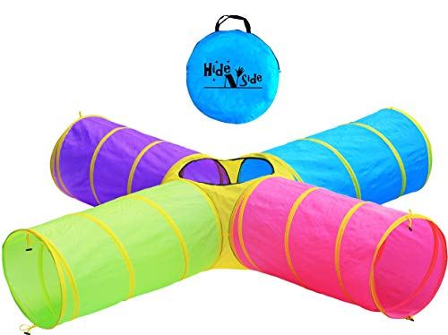 Hide N Side Kids&#039; Play Tunnels Indoor/Outdoor Crawl-Through Tunnel for Kids