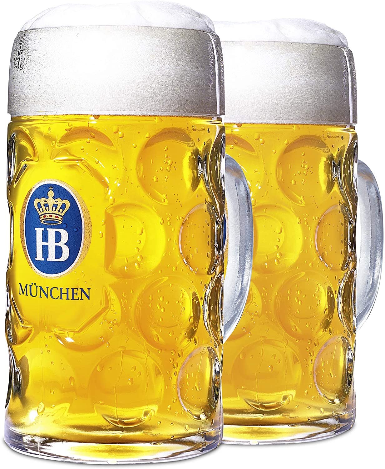 HB- 101 Dimpled Glass Beer Stein 2-Pack