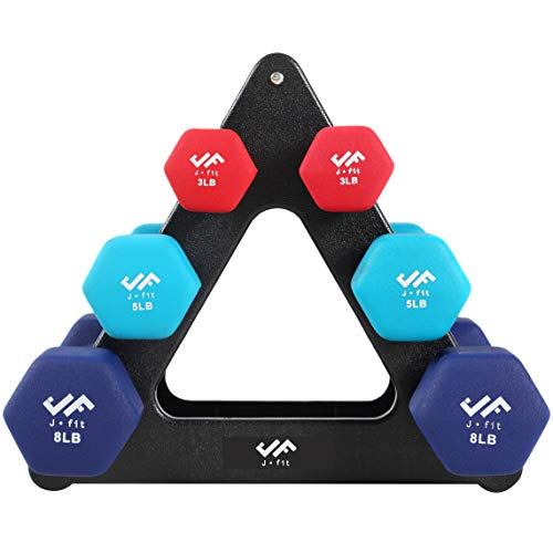 BalanceFrom GoFit Dumbbells in Pair 5 8 12 Pound Set With Rack