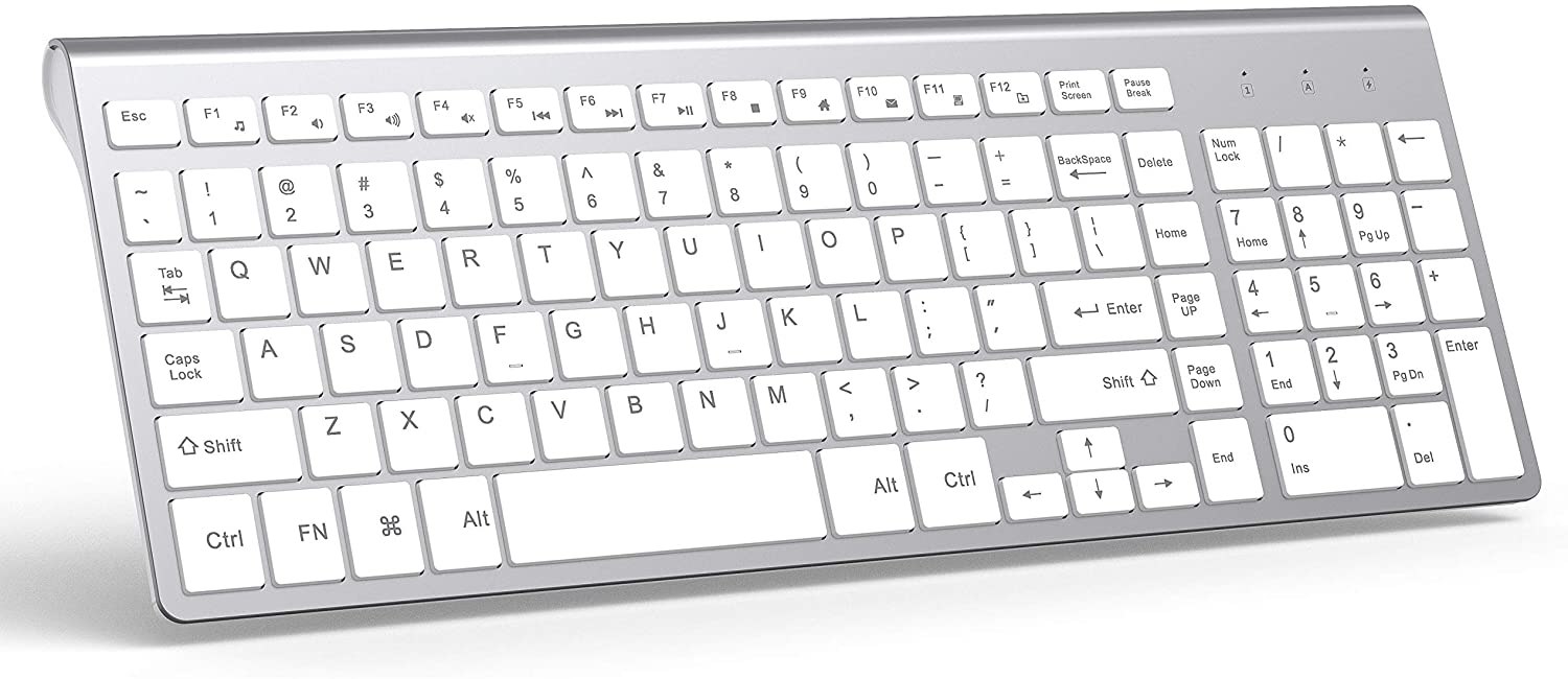 J JOYACCESS Slim and Compact Wireless Keyboard with Numeric Keypad