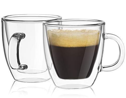 Kitchables Espresso Cups Shot Glass Coffee Set of 4 - Double Wall Thermo  Insulated