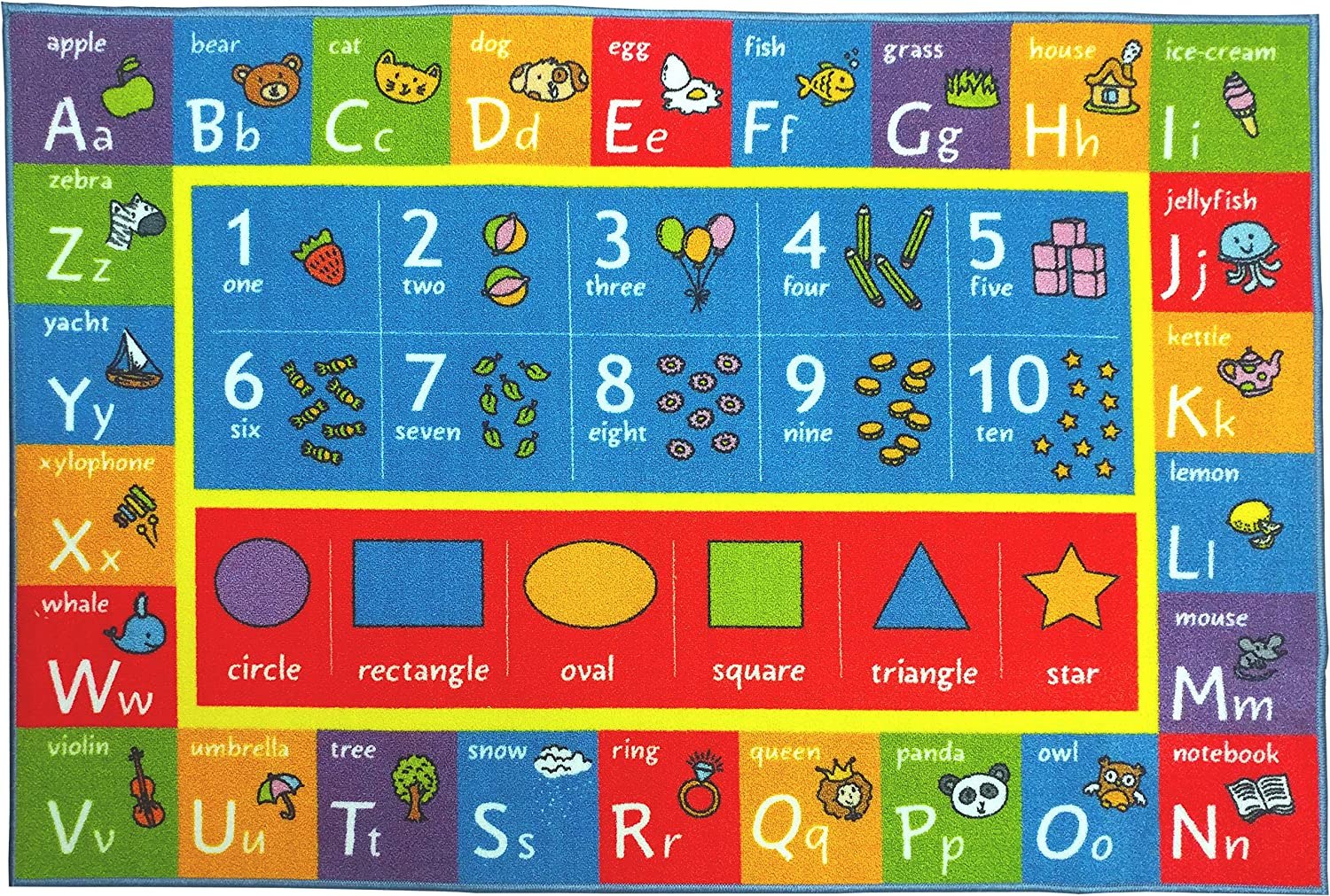 Kev &amp; Cooper Playtime Collection Educational Area Rug