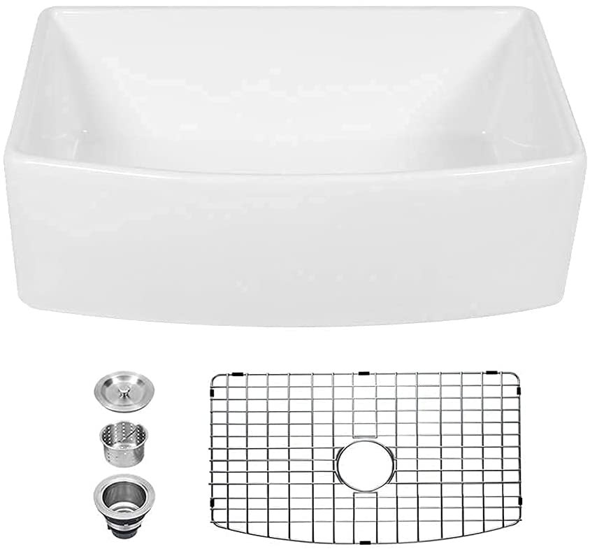 Kichae Ceramic Porcelain Farmhouse 
Kitchen Sink
