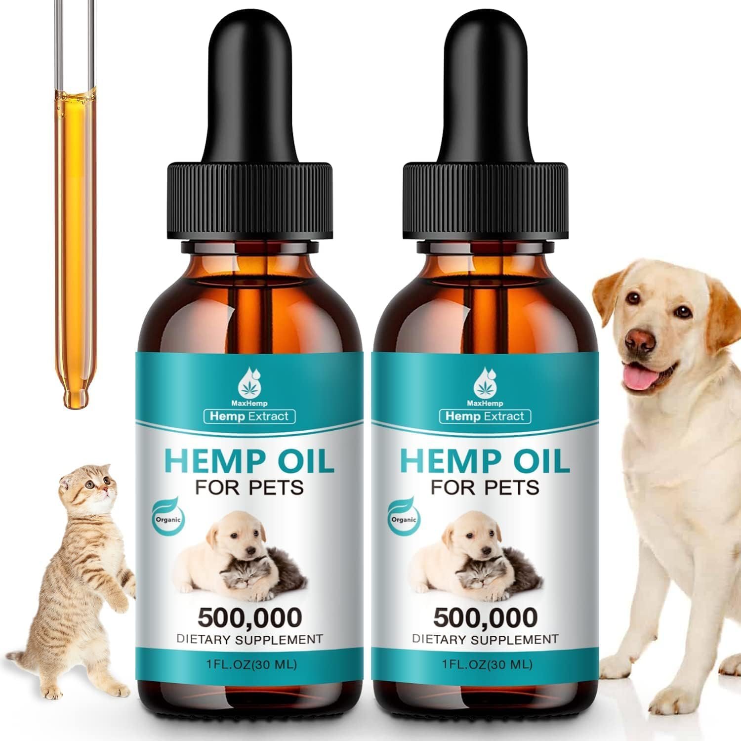 MaxHemp Two-Pack Pet Hemp Oil