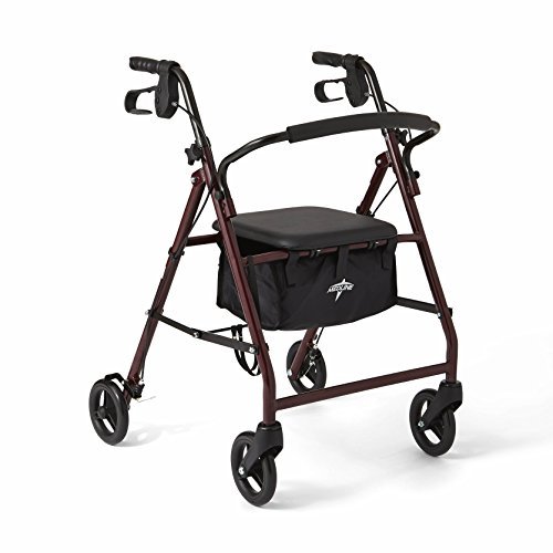 Medline Foldable Adult Rollator with 6-Inch Wheels