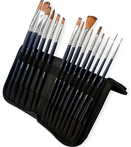 MozArt 15-piece Synthetic Watercolor Paint Brush Set