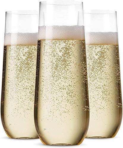 Munfix 48-Pack Stemless Champagne Flutes