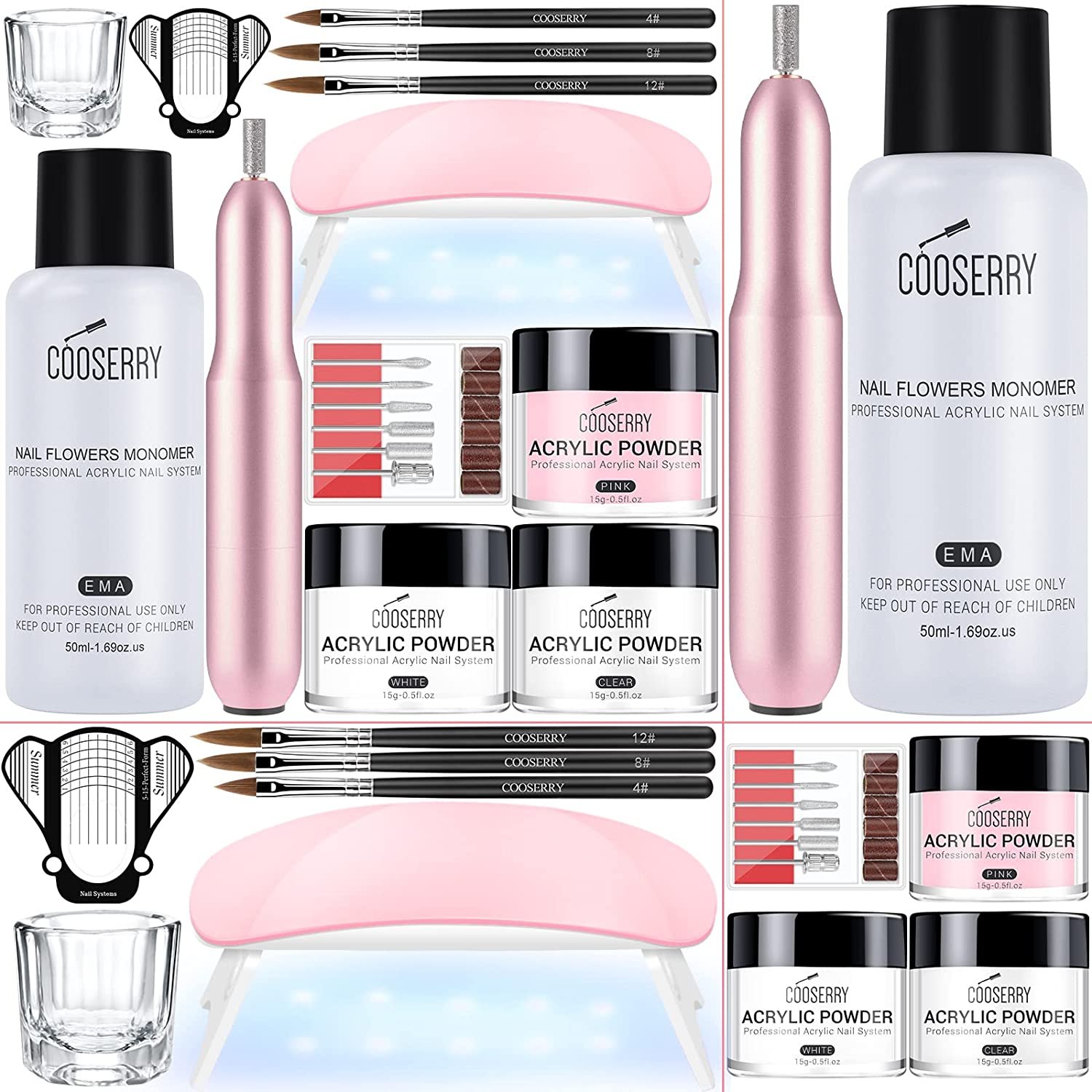 Cooserry Acrylic Nail Kit with Drill and UV Light
