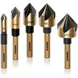 Set of 8 HSS Tapered Drill Countersink Bit Screw Pilot Hole Woodwork Chamfer S3