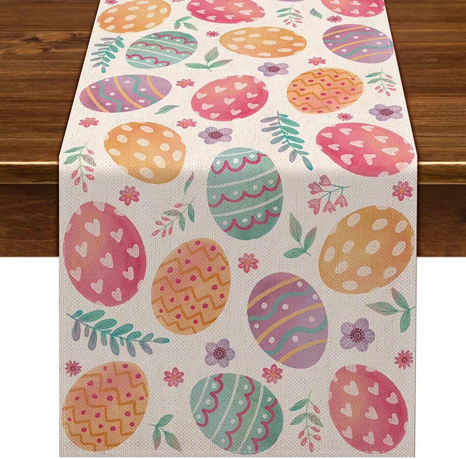 Nepnuser Linen Happy Easter Table Runner