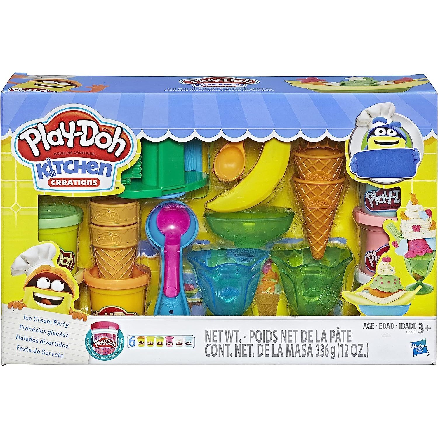 Play-Doh Kitchen Creations Milk and Cookies Set with 6 Non-Toxic Colors  Including Play-Doh Confetti