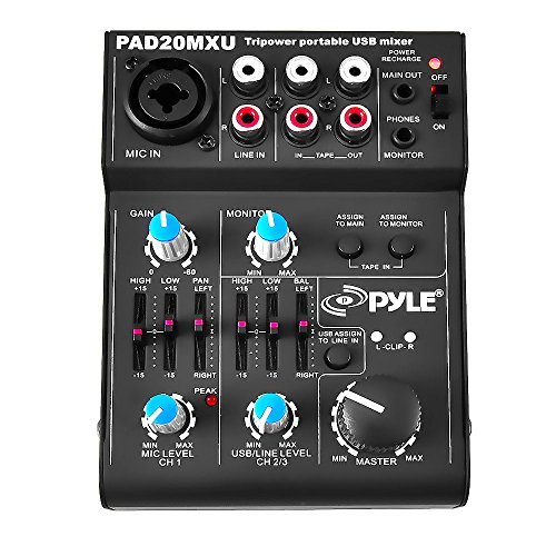 PYLE 5 Channel DJ Audio Mixer