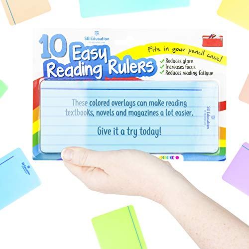 SB Education 10 x Dyslexia Reading Strips with Coloured Overlays