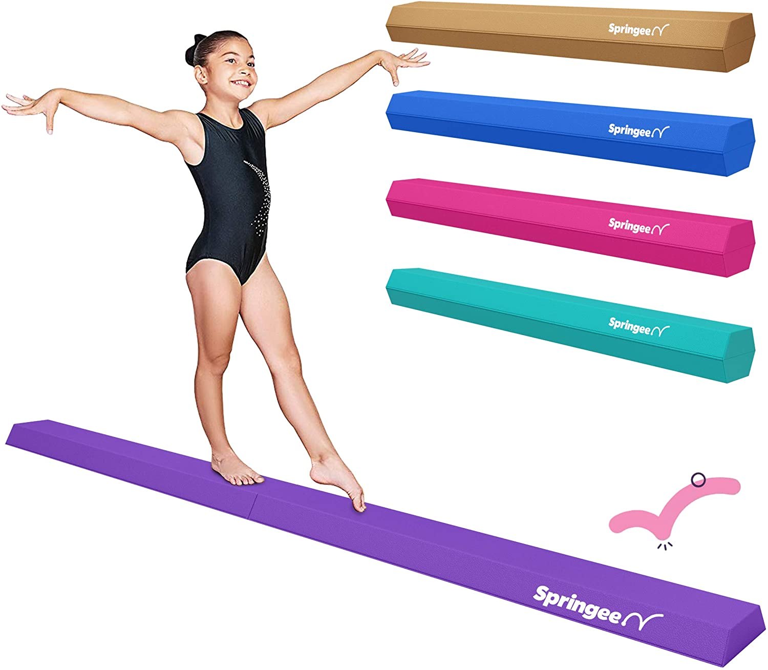 6 Feet Long Nimble Sports Purple Suede Gymnastics Balance Beam Made in the USA 