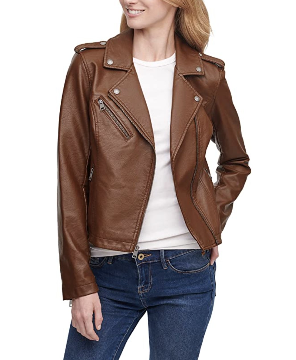 Levi&#039;s Women&#039;s Faux Leather Asymmetrical Motorcycle Jacket