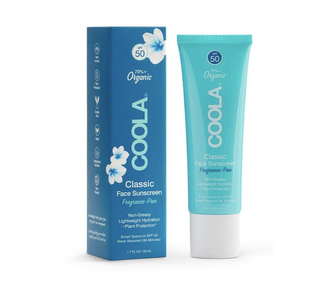 Coola Organic Face Sunscreen &amp; Sunblock Lotion SPF 50