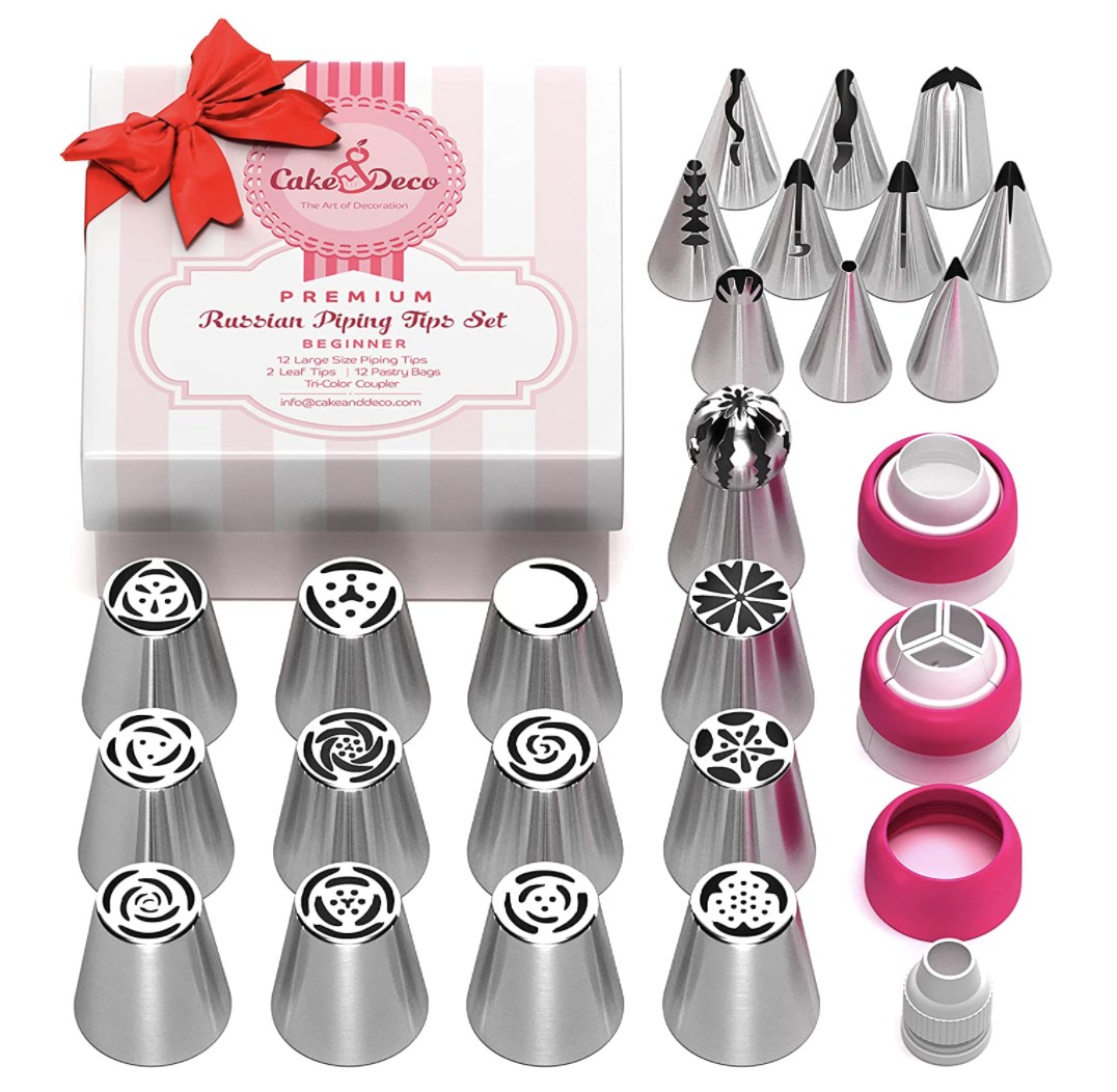 Cake&amp;Deco Premium Russian Piping Tips Cake Decorating Complete Set