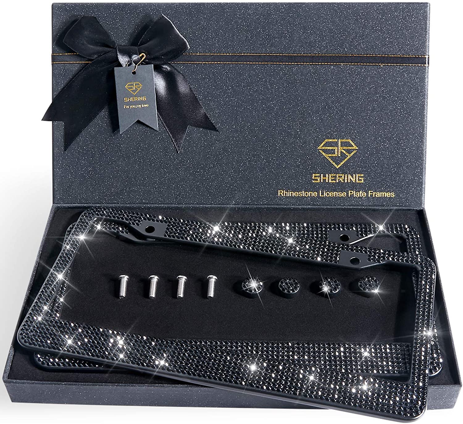 Shering Bling License Plate Frames