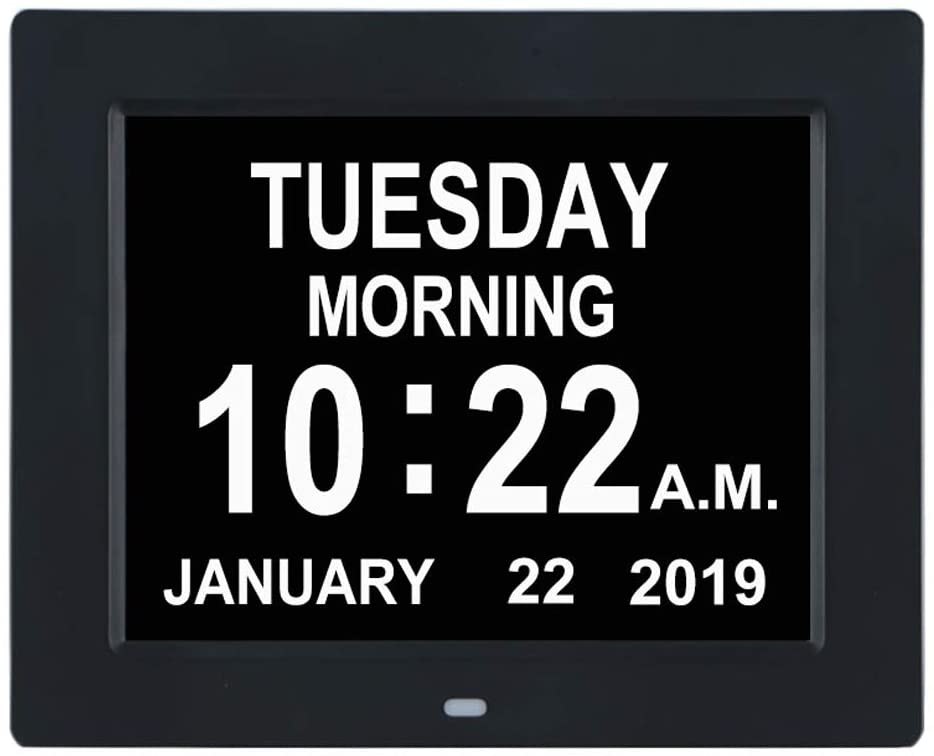 DayClox Memory Loss Digital Calendar 5-Cycle Clock with Red White & Blue or Black & White Section Display FBA_8000EC DayClox Memory Loss Digital Calendar 5-Cycle Clock with Red White & Blue or Black & White Section Display FBA_8000EC
