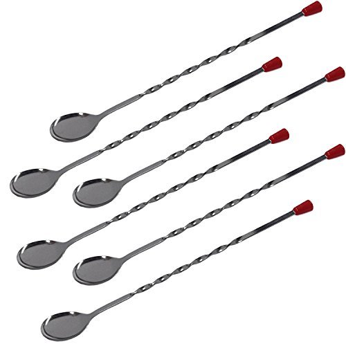 Cobra Cocktail Bar Long Spoon Stainless Steel Dishwasher Safe Ruby Glass Eyes 