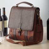 Wine Enthusiast 6-Bottle Leather Wine Tote