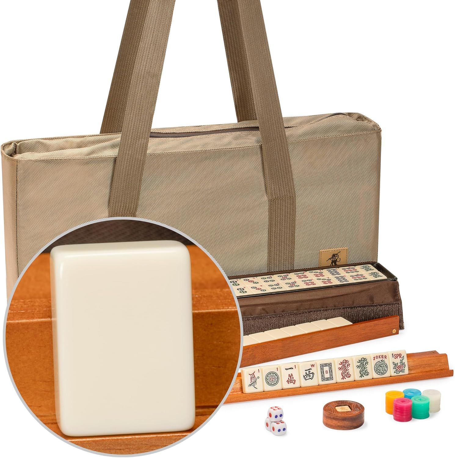 Yellow Mountain Imports American Mahjong Set, Mojave (Ivory)