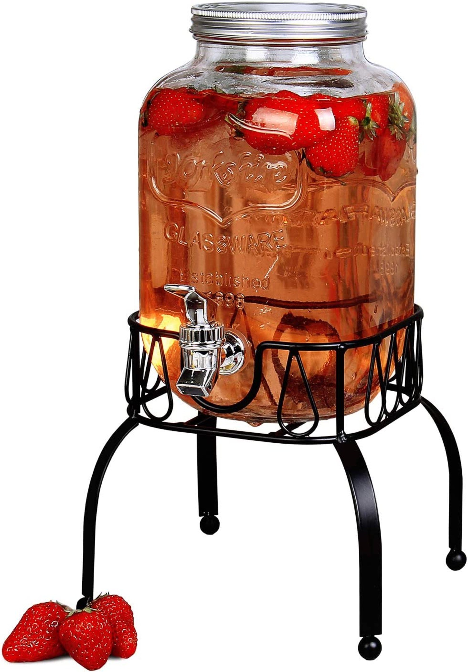 BEVERAGE DISPENSER with Removable Ice Cone Unbreakable for Party 3.5gal  BUDDEEZ